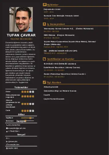 Makine Mühendisi Cv Örnekleri cv indir